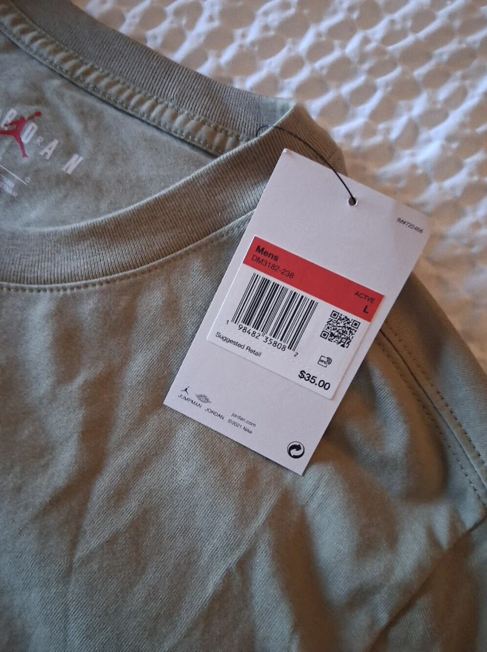 Jordan Tan Embroidered Logo Tee
